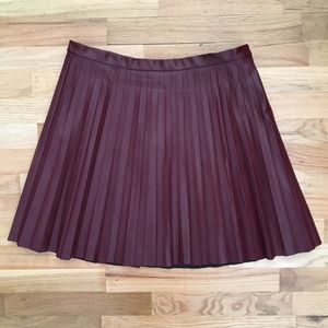 Like new J.Crew pleated faux leather mini skirt